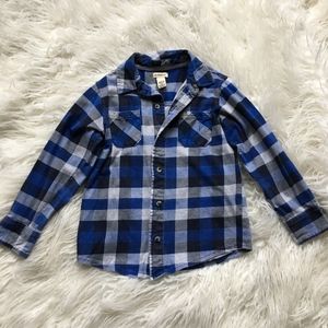 Boys Blue Plaid Button Up
